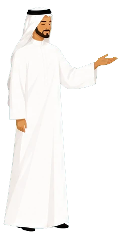 موظف بالثوب والغترة أثناء شرح فكرة للفريق