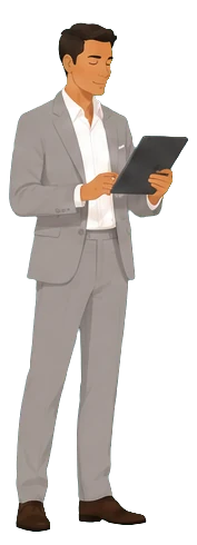 اختصاصي أثناء مراجعة الملاحظات على جهاز لوحي